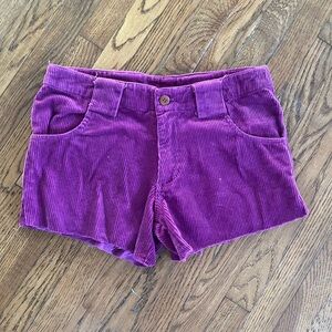 Purple Jean Shorts with Slim Fit and Belt Loops